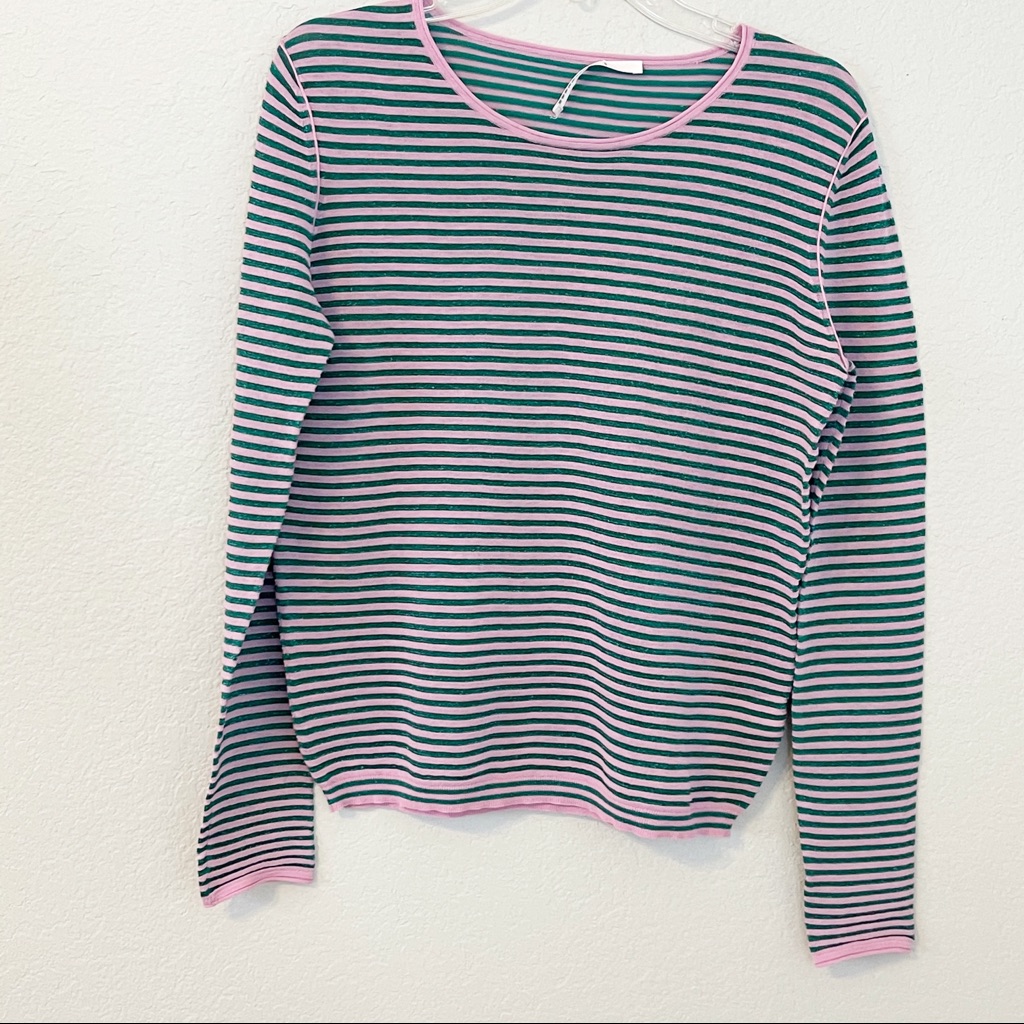 Dorothy Schumacher Light Stripe Metallic Sweater